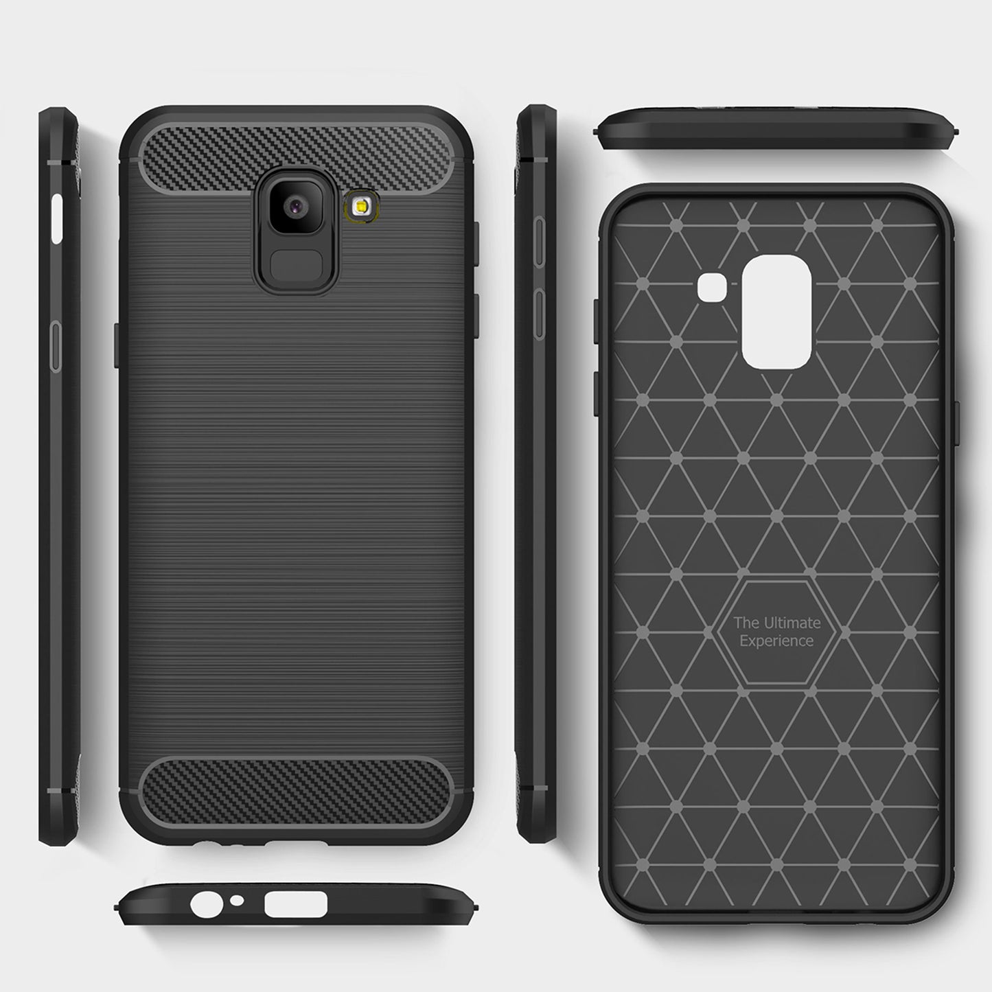 Cover til Samsung Galaxy J6 J600, Techsuit, Carbon, Sort