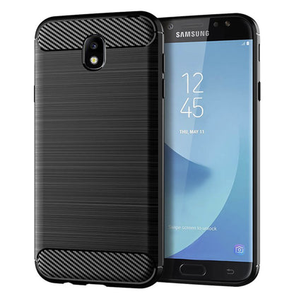 Cover til Samsung Galaxy J7 (2017) J730, Techsuit, Carbon, Sort