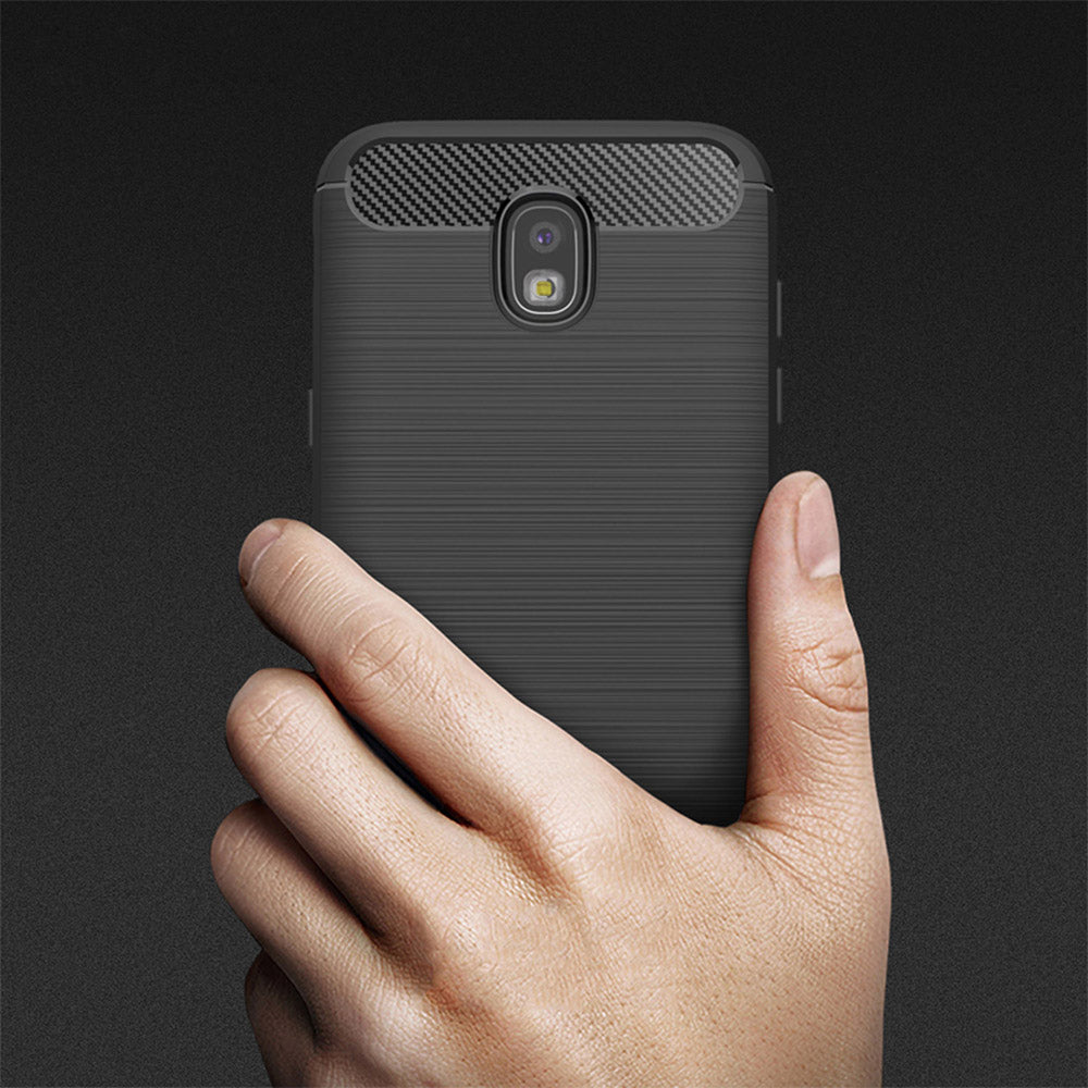 Cover til Samsung Galaxy J7 (2017) J730, Techsuit, Carbon, Sort