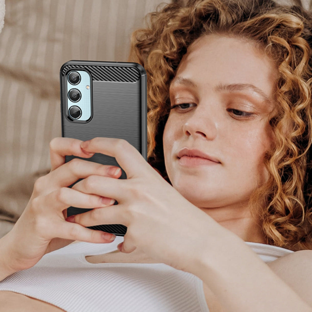 Cover til Samsung Galaxy M35, Techsuit, Carbon, Sort