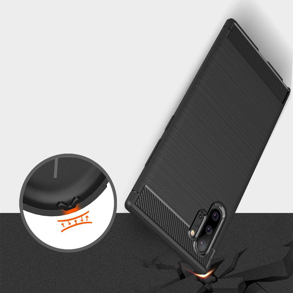 Cover til Samsung Galaxy Note 10+ 5G N976 / Note 10+ N975, Techsuit, Carbon, Sort