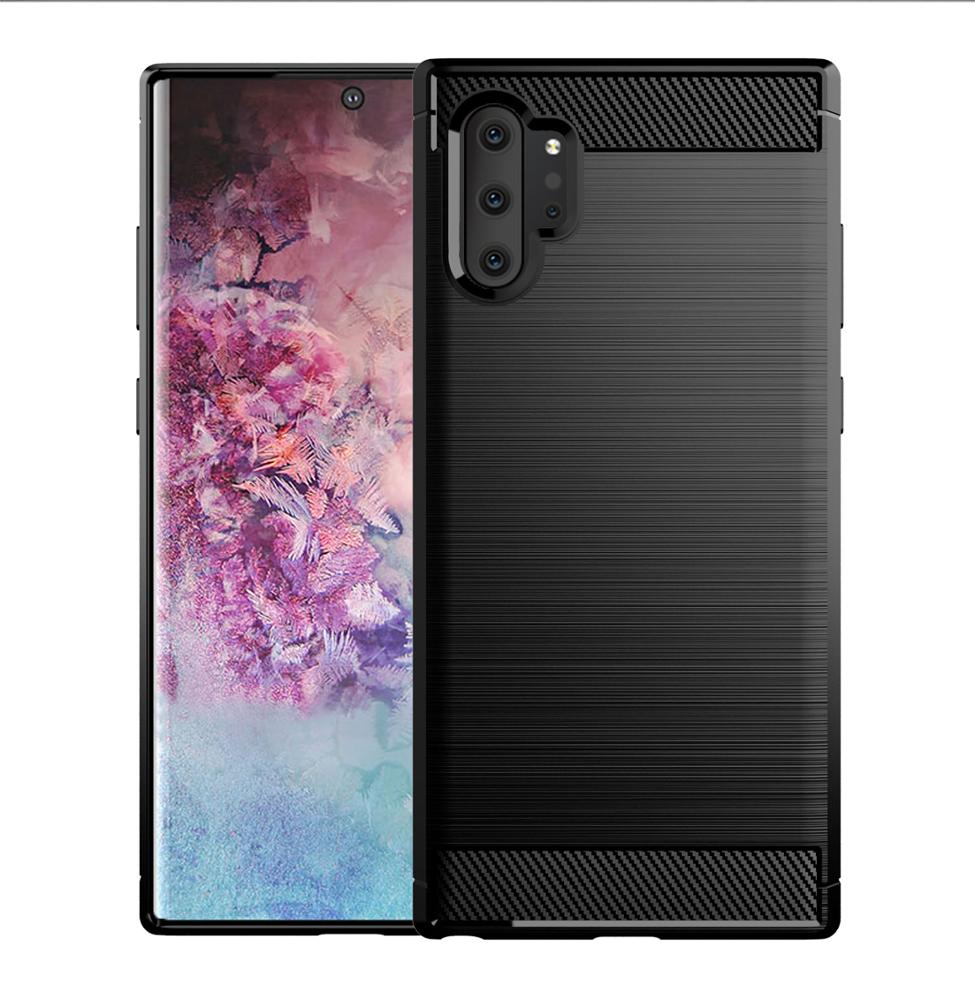 Cover til Samsung Galaxy Note 10+ 5G N976 / Note 10+ N975, Techsuit, Carbon, Sort