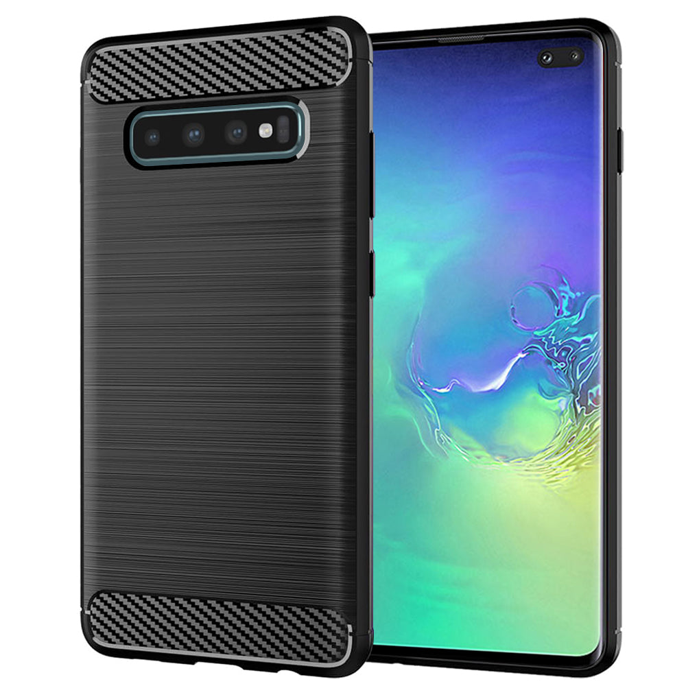 Cover til Samsung Galaxy S10+ G975, Techsuit, Carbon, Sort