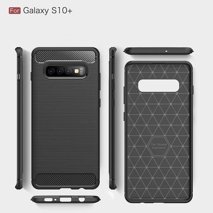 Cover til Samsung Galaxy S10+ G975, Techsuit, Carbon, Sort