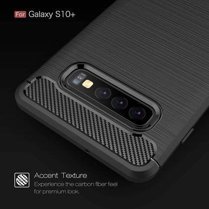 Cover til Samsung Galaxy S10+ G975, Techsuit, Carbon, Sort
