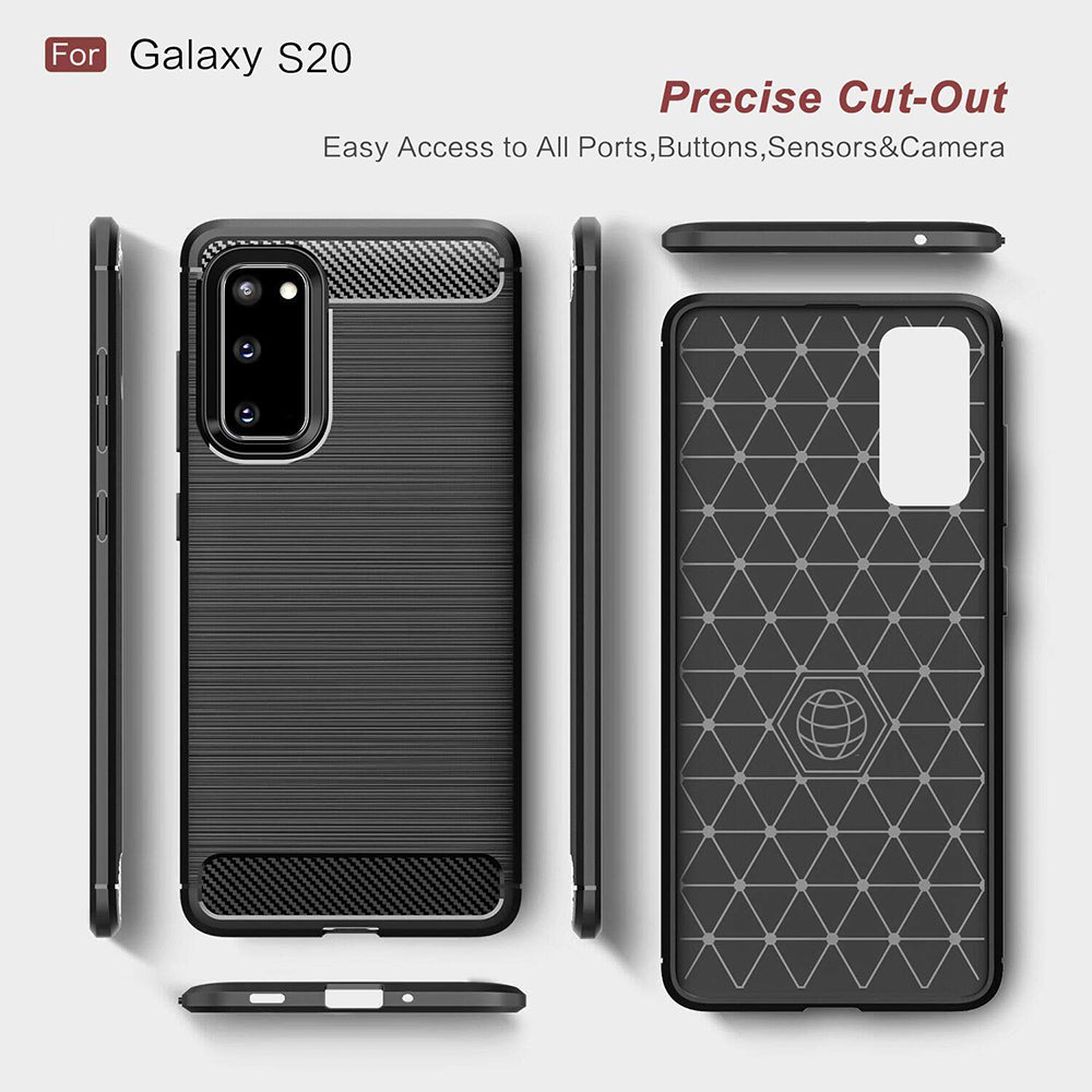 Cover til Samsung Galaxy S20 5G G981 / S20 G980, Techsuit, Carbon, Sort