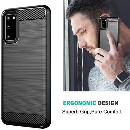 Cover til Samsung Galaxy S20 5G G981 / S20 G980, Techsuit, Carbon, Sort