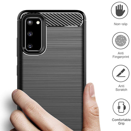Cover til Samsung Galaxy S20 5G G981 / S20 G980, Techsuit, Carbon, Sort