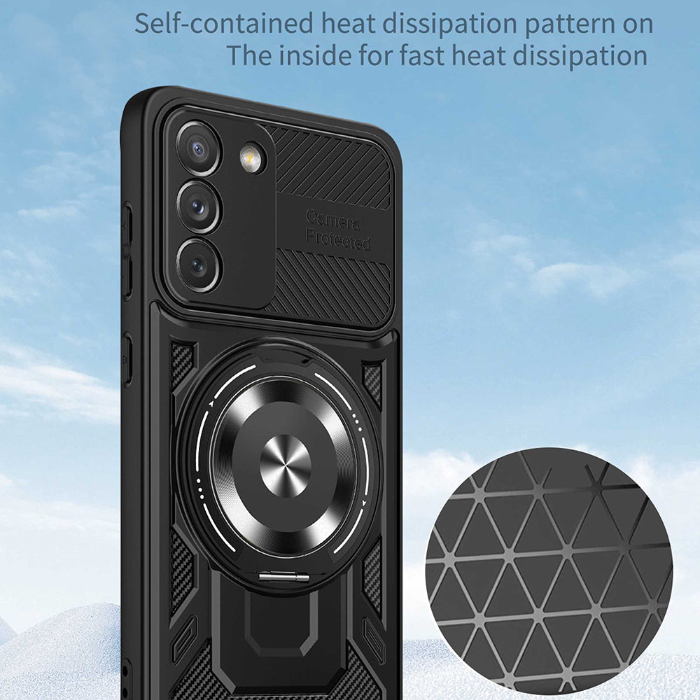 Cover til Samsung Galaxy S21 FE 5G G990, Techsuit, RuggedCam, Blå