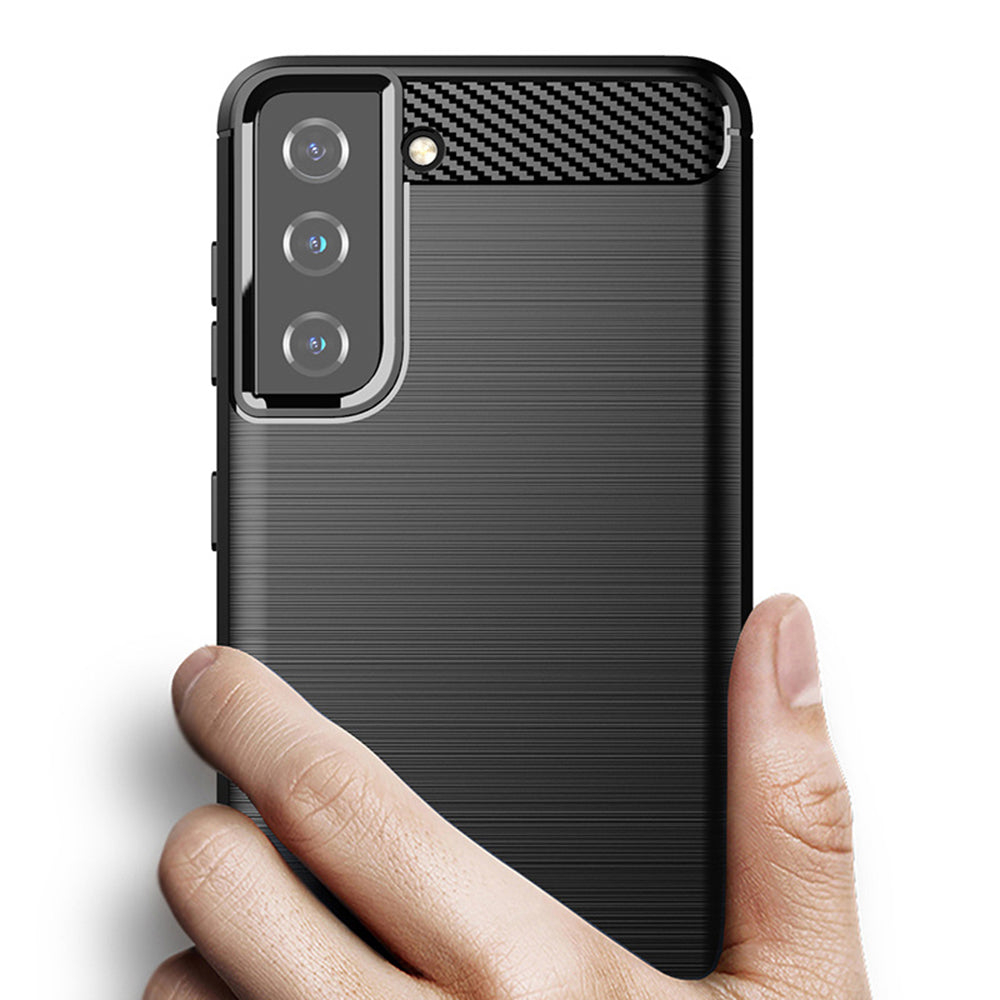 Cover til Samsung Galaxy S21+ 5G G996, Techsuit, Carbon, Sort