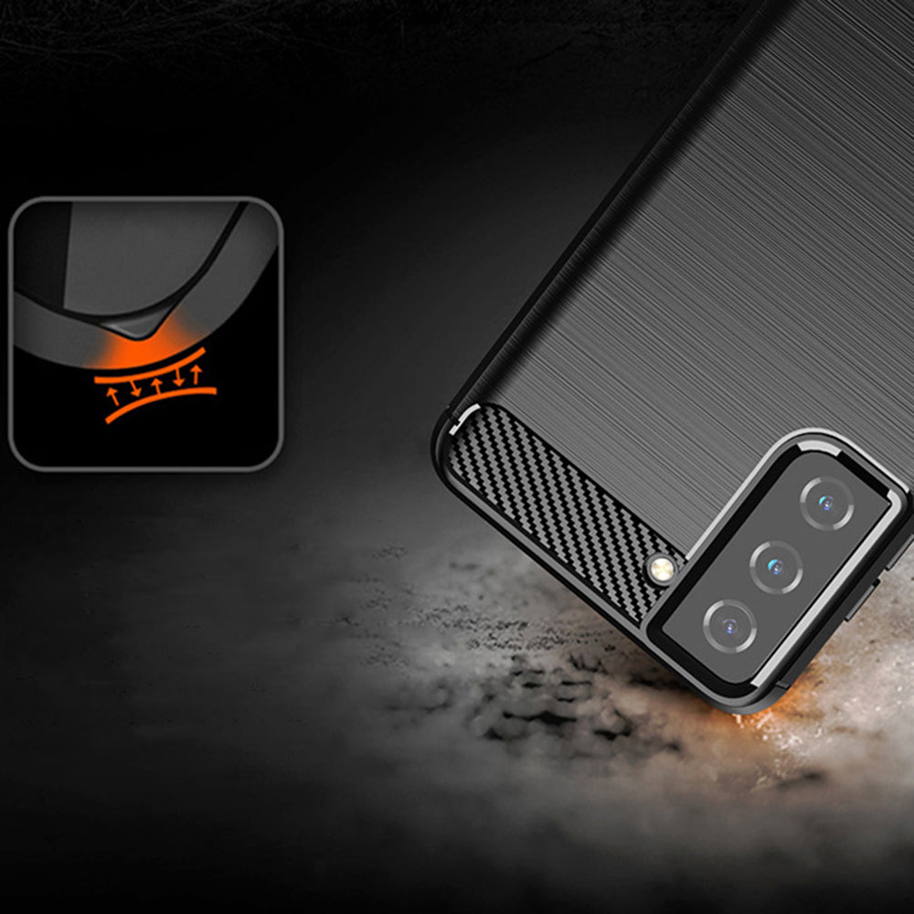 Cover til Samsung Galaxy S21+ 5G G996, Techsuit, Carbon, Sort