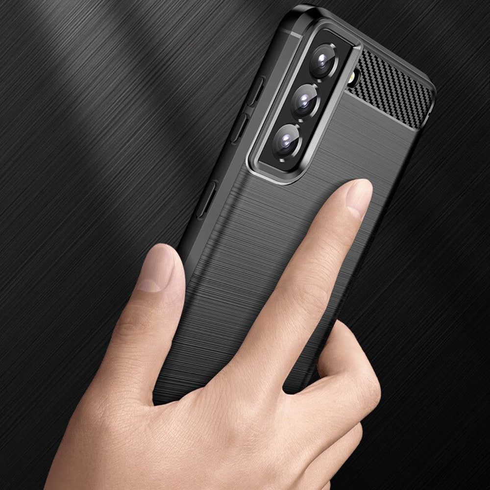 Cover til Samsung Galaxy S22 5G S901, Techsuit, Carbon, Sort