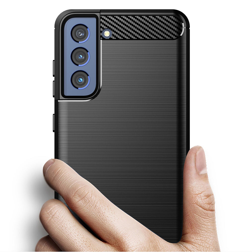 Cover til Samsung Galaxy S22+ 5G S906, Techsuit, Carbon, Sort