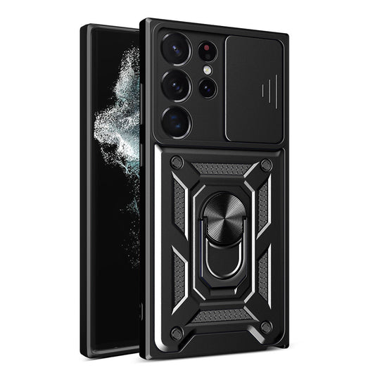Cover til Samsung Galaxy S22 Ultra 5G S908, Techsuit, CamShield, Sort