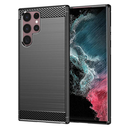 Cover til Samsung Galaxy S22 Ultra 5G S908, Techsuit, Carbon, Sort