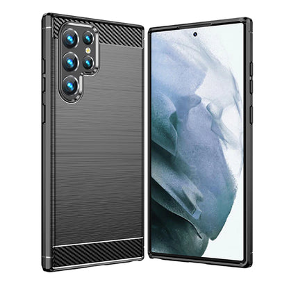 Cover til Samsung Galaxy S22 Ultra 5G S908, Techsuit, Carbon, Sort