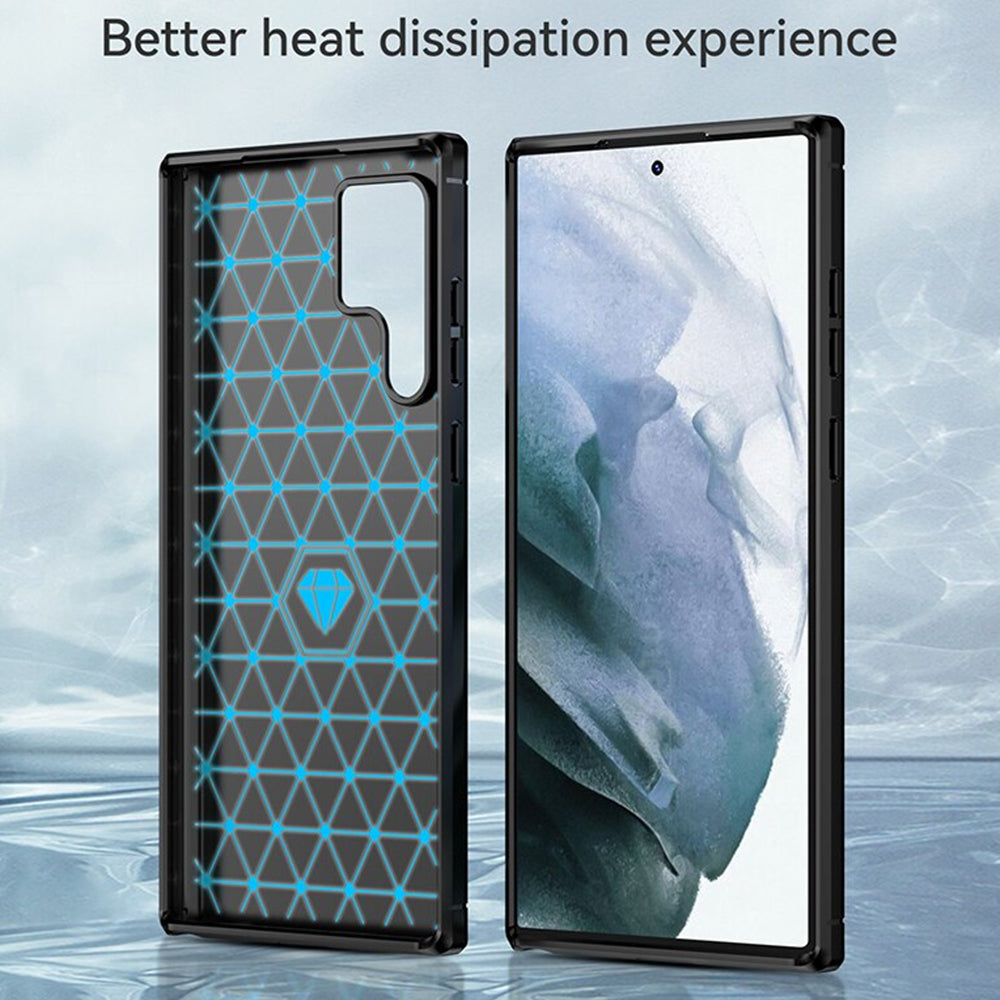 Cover til Samsung Galaxy S22 Ultra 5G S908, Techsuit, Carbon, Sort