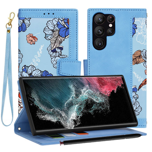 Cover til Samsung Galaxy S22 Ultra 5G S908, Techsuit, FlipCraft, Blå