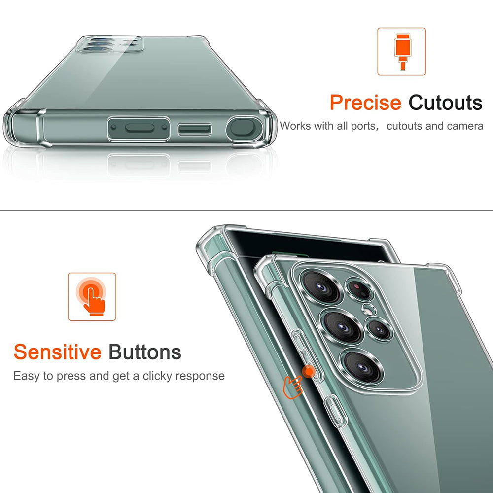 Cover til Samsung Galaxy S22 Ultra 5G S908, Techsuit, Stødabsorberende Klar, Transparent