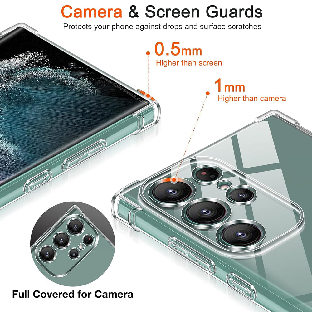 Cover til Samsung Galaxy S22 Ultra 5G S908, Techsuit, Stødabsorberende Klar, Transparent
