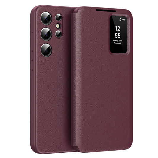 Cover til Samsung Galaxy S22 Ultra 5G S908, Techsuit, SmartView, Rød