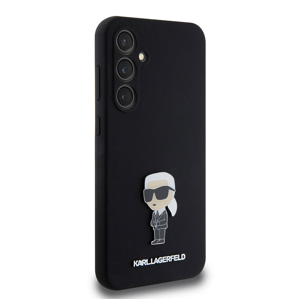 Etui til Samsung Galaxy S23 FE S711, Karl Lagerfeld, Silicone Ikonik Karl Metal, Sort