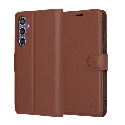 Cover til Samsung Galaxy S23 FE S711, Techsuit, Leather Folio, Brun