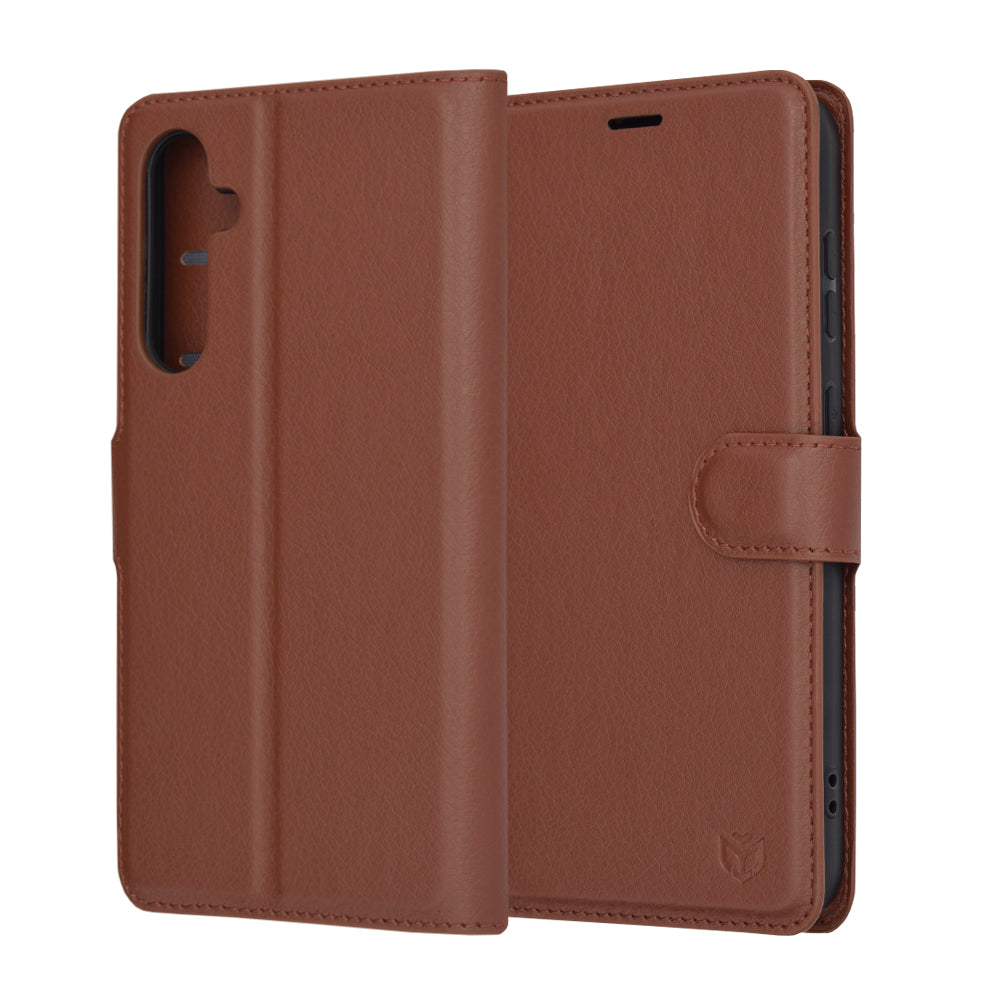 Cover til Samsung Galaxy S23 FE S711, Techsuit, Leather Folio, Brun