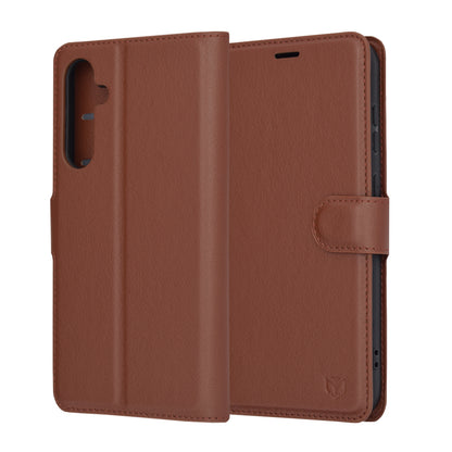 Cover til Samsung Galaxy S23 FE S711, Techsuit, Leather Folio, Brun