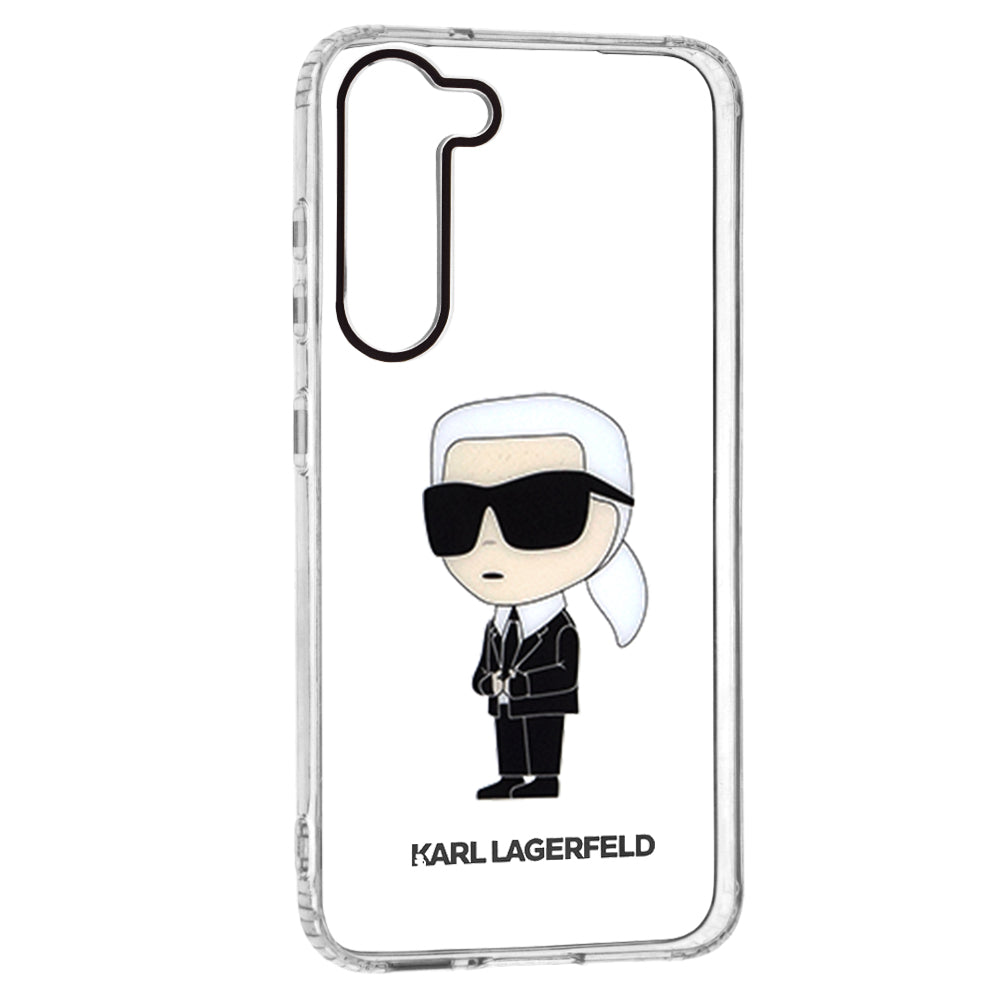 Etui til Samsung Galaxy S23+ S916, Karl Lagerfeld, Ikonik Karl, Gennemsigtig