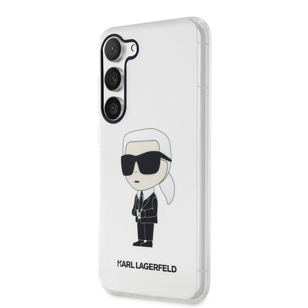 Etui til Samsung Galaxy S23+ S916, Karl Lagerfeld, Ikonik Karl, Gennemsigtig