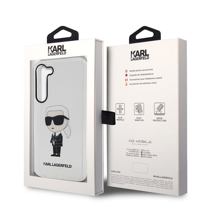 Etui til Samsung Galaxy S23+ S916, Karl Lagerfeld, Ikonik Karl, Gennemsigtig