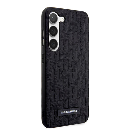 Etui til Samsung Galaxy S23+ S916, Karl Lagerfeld, Saffiano Monogram Metal Logo, Sort