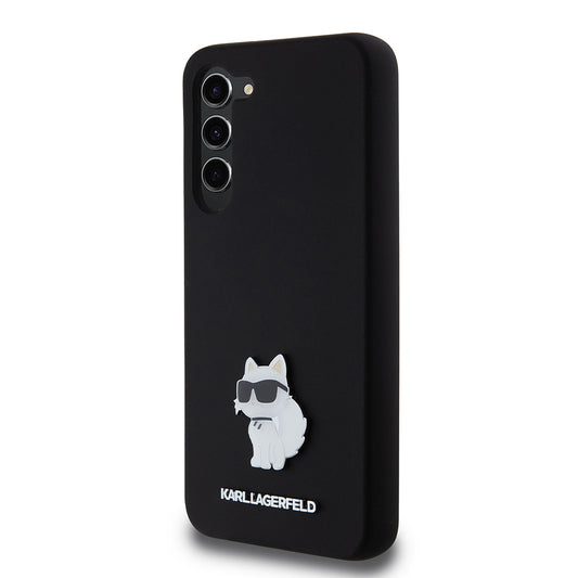 Etui til Samsung Galaxy S23+ S916, Karl Lagerfeld, Silicone Choupette Metal, Sort