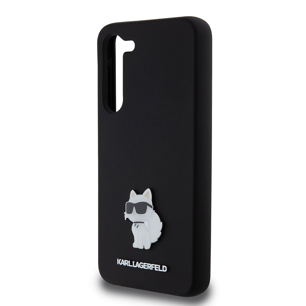 Etui til Samsung Galaxy S23+ S916, Karl Lagerfeld, Silicone Choupette Metal, Sort