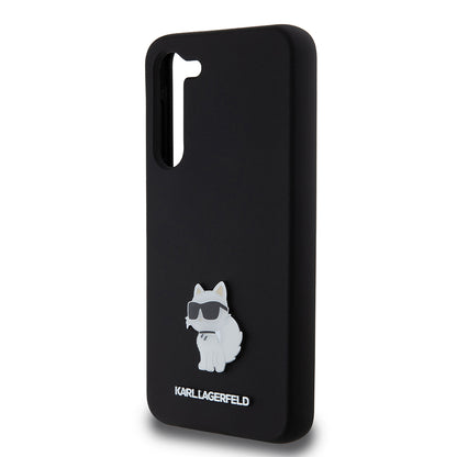 Etui til Samsung Galaxy S23+ S916, Karl Lagerfeld, Silicone Choupette Metal, Sort