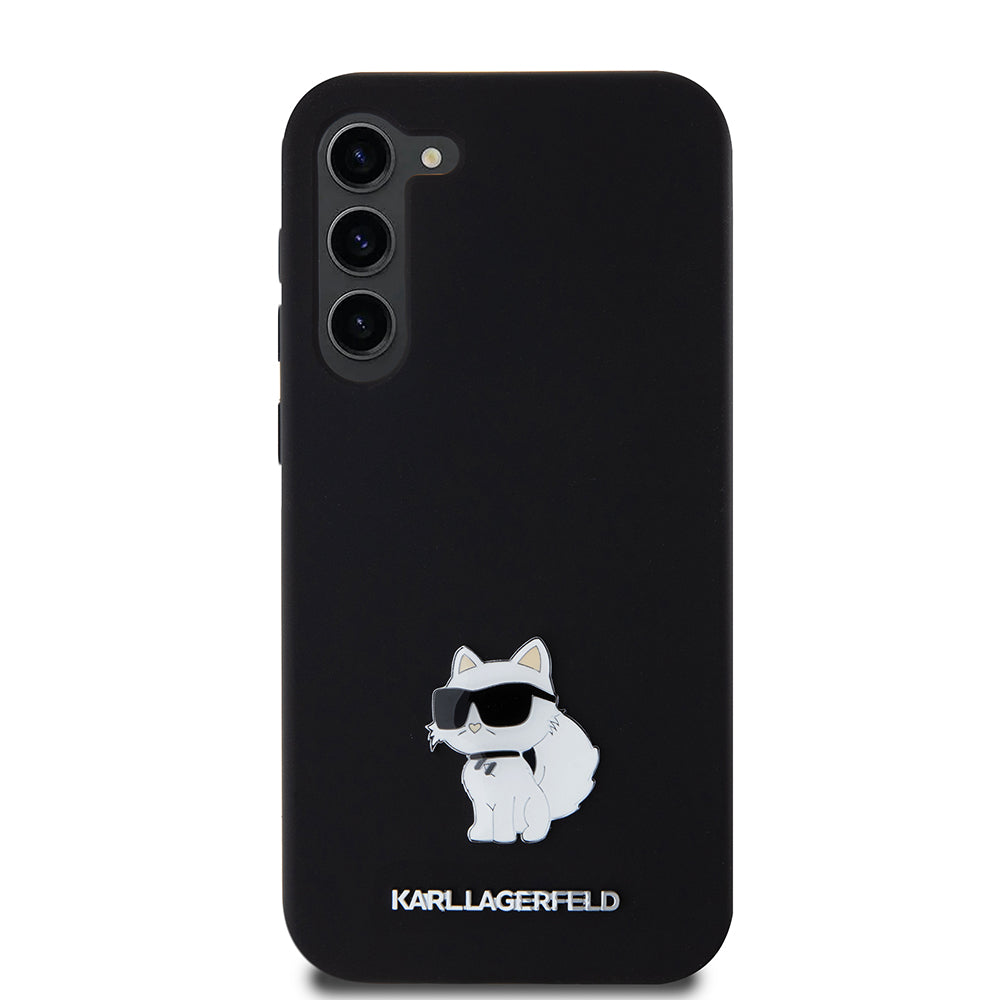 Etui til Samsung Galaxy S23+ S916, Karl Lagerfeld, Silicone Choupette Metal, Sort