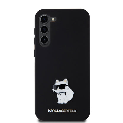 Etui til Samsung Galaxy S23+ S916, Karl Lagerfeld, Silicone Choupette Metal, Sort