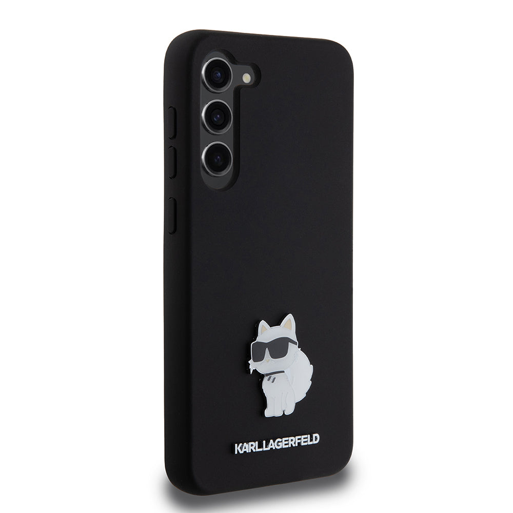 Etui til Samsung Galaxy S23+ S916, Karl Lagerfeld, Silicone Choupette Metal, Sort