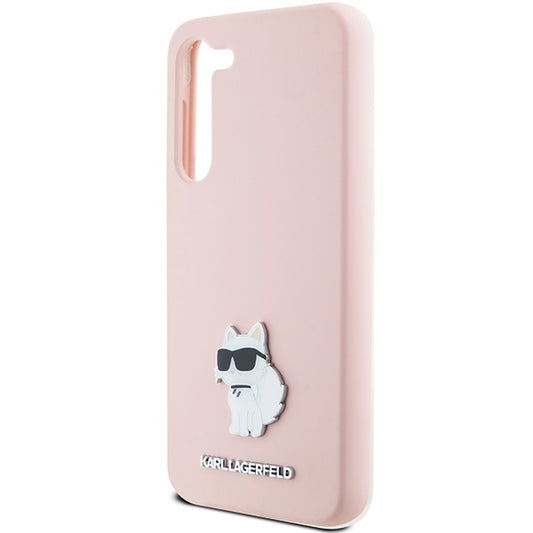 Etui til Samsung Galaxy S23+ S916, Karl Lagerfeld, Silicone Choupette Metal, Pink
