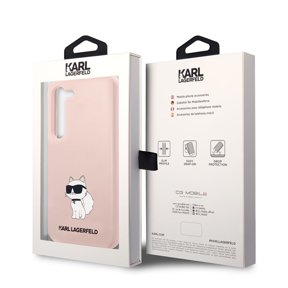 Etui til Samsung Galaxy S23+ S916, Karl Lagerfeld, Silicone Choupette, Pink