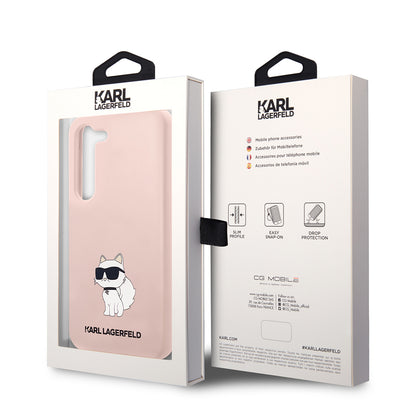 Etui til Samsung Galaxy S23+ S916, Karl Lagerfeld, Silicone Choupette, Pink