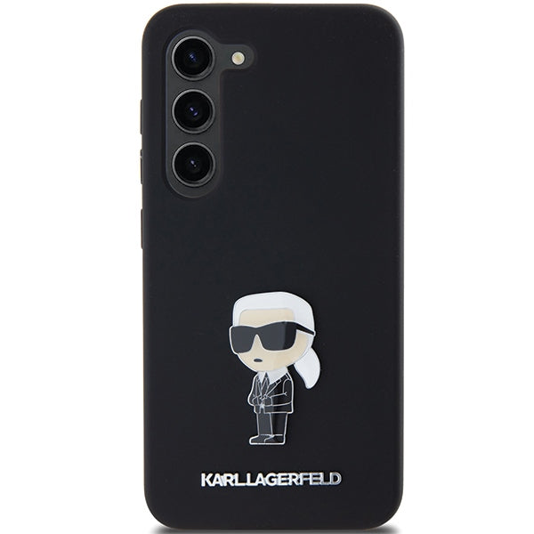 Etui til Samsung Galaxy S23+ S916, Karl Lagerfeld, Silicone Ikonik Karl Metal, Sort