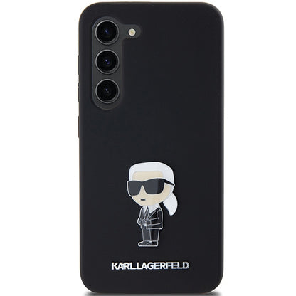 Etui til Samsung Galaxy S23+ S916, Karl Lagerfeld, Silicone Ikonik Karl Metal, Sort