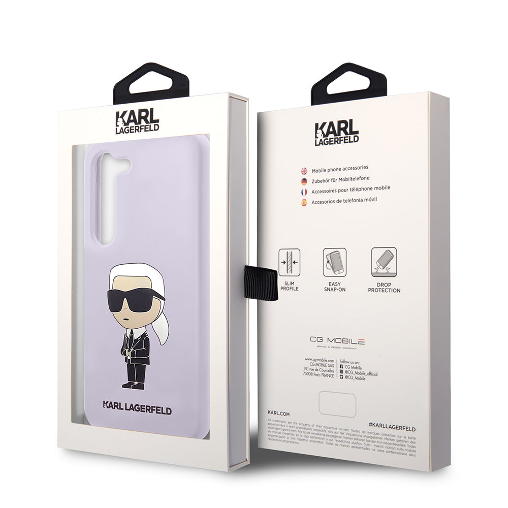 Etui til Samsung Galaxy S23+ S916, Karl Lagerfeld, Silicone Ikonik Karl, Lilla