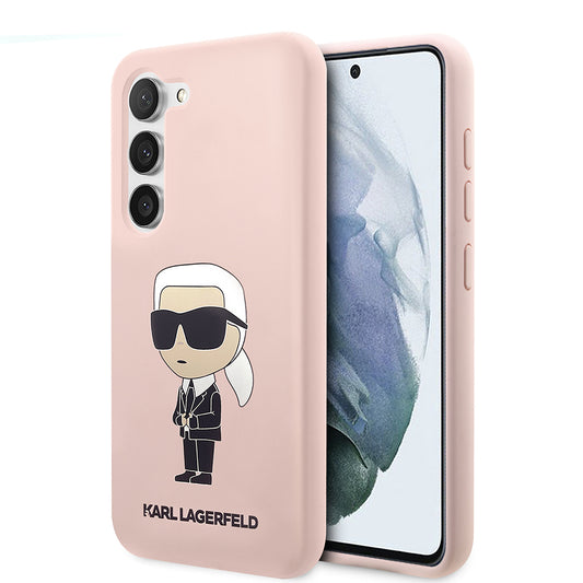 Etui til Samsung Galaxy S23+ S916, Karl Lagerfeld, Silicone Ikonik Karl, Pink