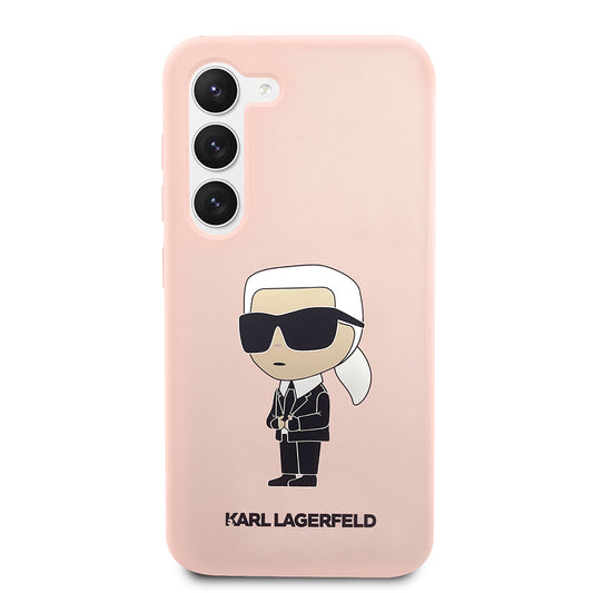 Etui til Samsung Galaxy S23+ S916, Karl Lagerfeld, Silicone Ikonik Karl, Pink