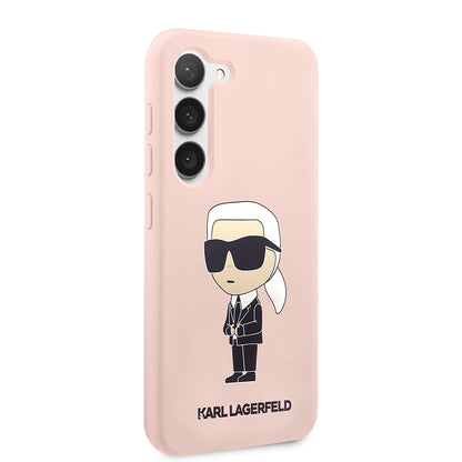 Etui til Samsung Galaxy S23+ S916, Karl Lagerfeld, Silicone Ikonik Karl, Pink
