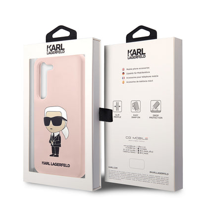 Etui til Samsung Galaxy S23+ S916, Karl Lagerfeld, Silicone Ikonik Karl, Pink