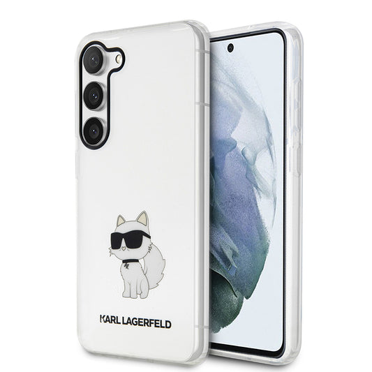 Etui til Samsung Galaxy S23 S911, Karl Lagerfeld, Ikonik Choupette, Gennemsigtig